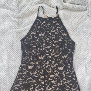 Lush Brand Sleeveless Lace Romper SZ S